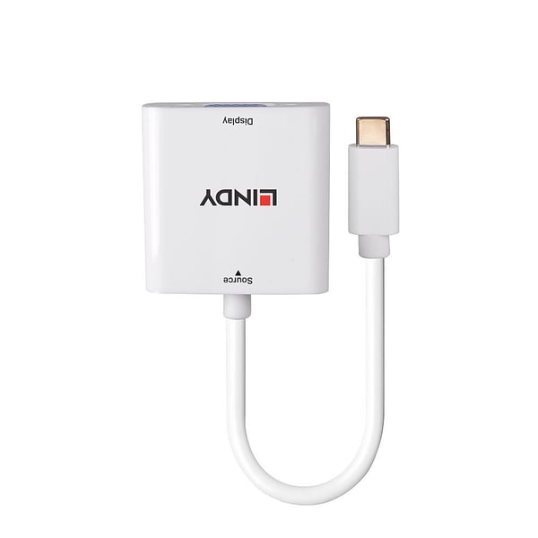 Lindy 43355 videokabel adapter USB Type-C VGA (D-Sub) Hvid