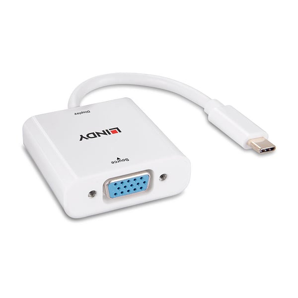 Lindy 43355 videokabel adapter USB Type-C VGA (D-Sub) Hvid