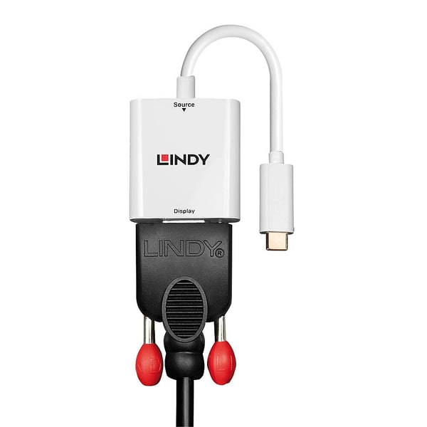 Lindy 43355 videokabel adapter USB Type-C VGA (D-Sub) Hvid