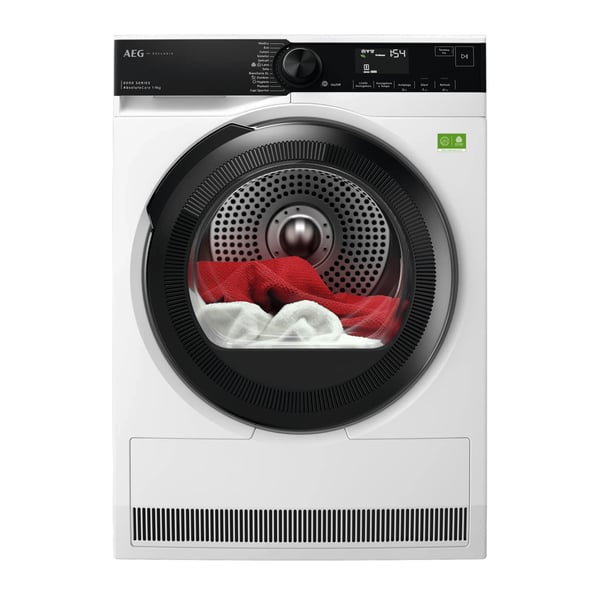 AEG Series 8000 XTR8HBGH9B tørretumbler Fritstående Front-læsning 9 kg Hvid