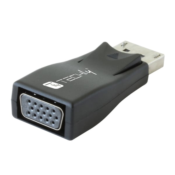 Techly IADAP DSP-230T kabel kønsskifter DisplayPort VGA Sort