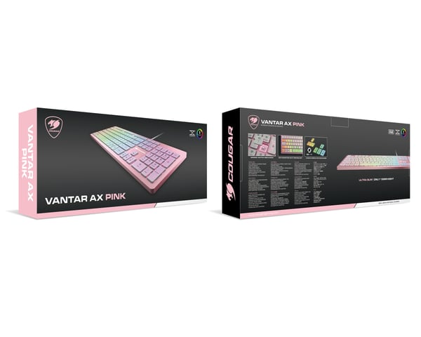 COUGAR Vantar AX tastatur Spil USB AZERTY Fransk Lyserød