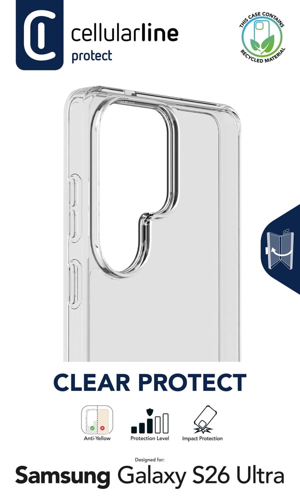 Cellularline CLEARDUOGALS26UT mobiltelefon etui 17,5 cm (6.9") Cover Transparent