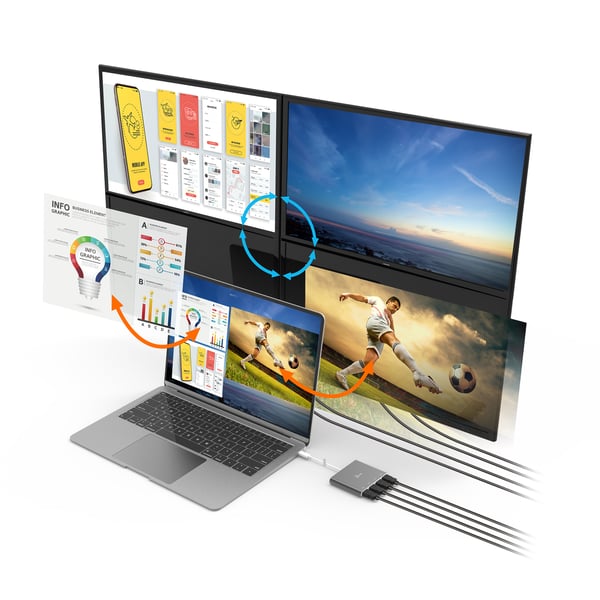 j5create JCA366-N USB-C™ til 4-ports HDMI™ multi-skærmadapter