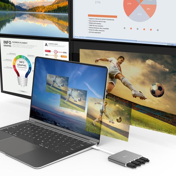 j5create JCA366-N USB-C™ til 4-ports HDMI™ multi-skærmadapter