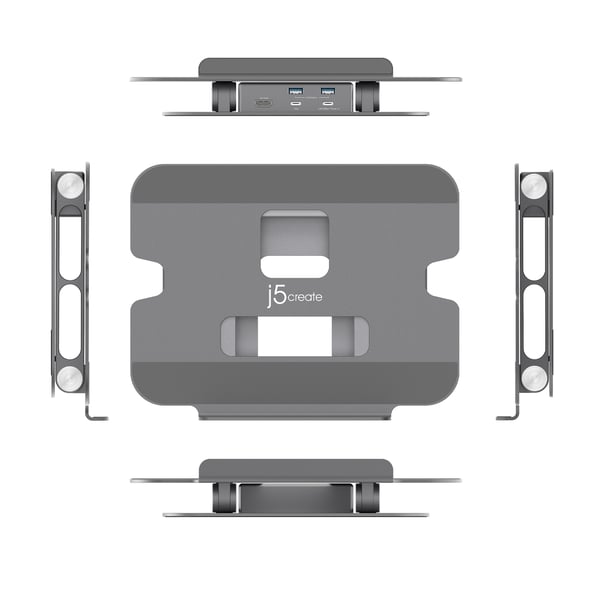j5create JTS327-N Justerbart stativ med 4K dockingstation