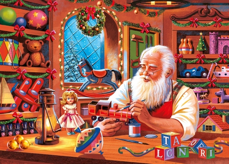Clementoni Santa Workshop Kontur puslespil 1000 stk Jul