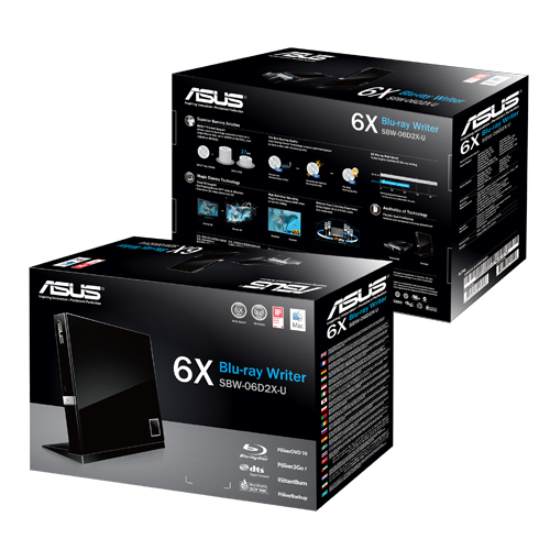 ASUS SBW-06D2X-U optiska enheter Blu-Ray DVD Combo Svart
