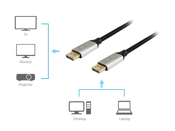 Equip 119262 DisplayPort kabel 2 m Aluminium, Sort