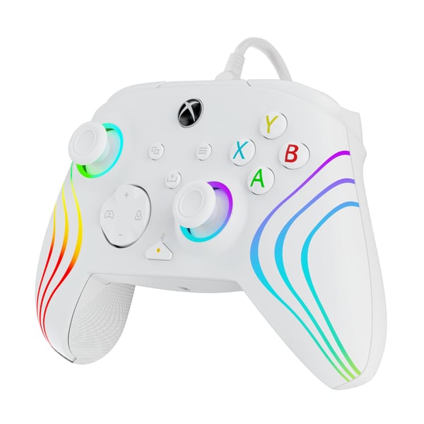 PDP Afterglow Wave Wired Kontroller: White Til Xbox Series X|S, Xbox One og Windows 10/11 PC
