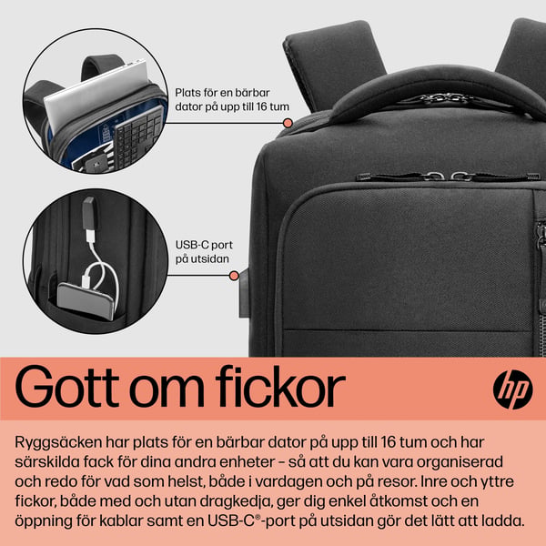 HP Renew Executive-ryggsäck för 16 tum bärbar dator