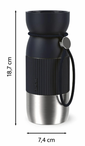 Tefal beYou N2191310 rejsekrus 360 ml Sort, Rustfrit stål Rustfrit stål