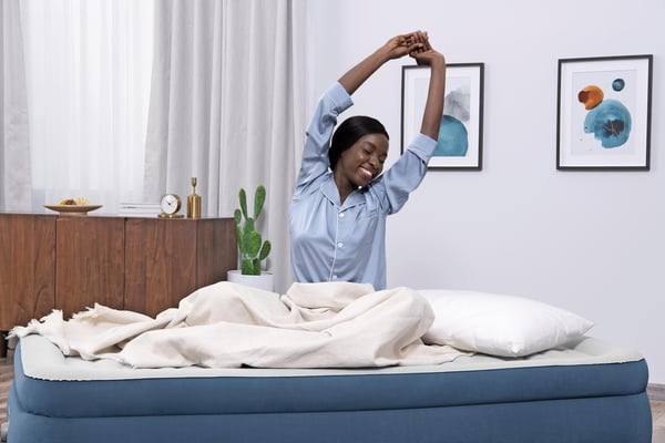 Bestway 6713P / 25 luftmadras Enkelmadras Blå, Hvid Unisex