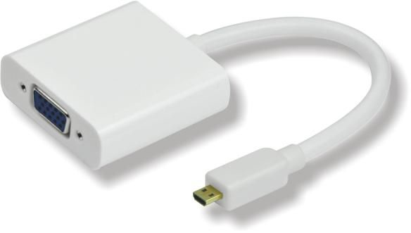 Microconnect HDMIDVGA videokabel adapter 0,25 m HDMI Type D (Micro) VGA (D-Sub) Hvid