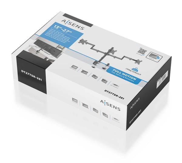 AISENS DT27TSR-281 skærmbeslag og -stativer 68,6 cm (27") Skrivebord Sort