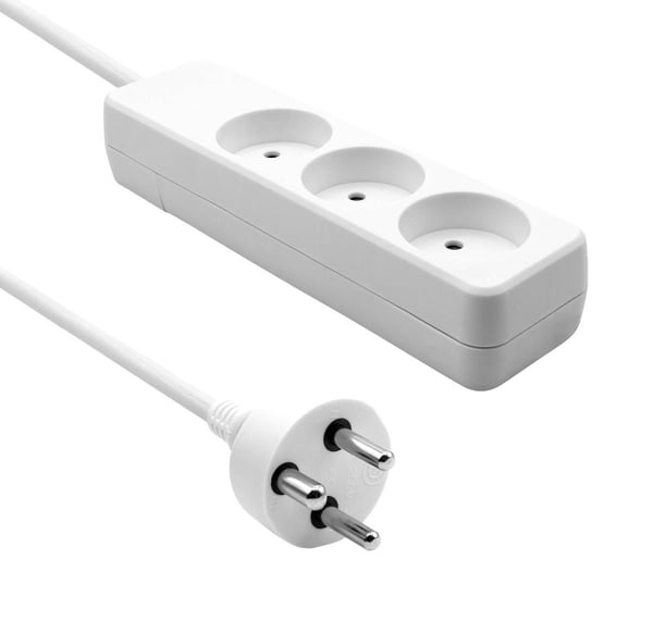 Microconnect MC-GRU0350DK stikdåse 5 m 3 AC stikkontakt(er) Indendørs Hvid