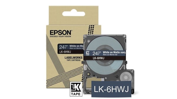 Epson LK-5HWJ Marinblå, Vit