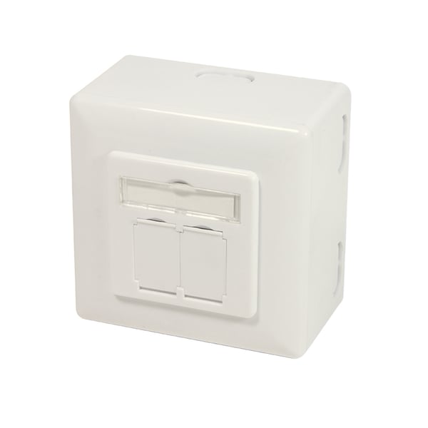 LogiLink NP0124 eluttag 2 x RJ-45 Metallisk, Vit