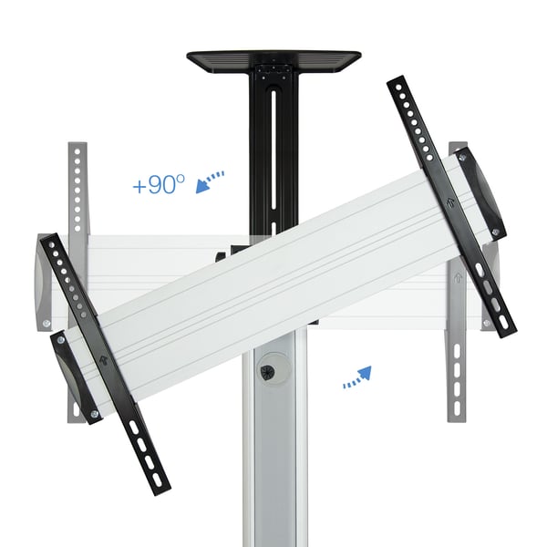 TooQ FS1870M-B skærmbeslag til skiltning 94 cm (37") Sort, Sølv