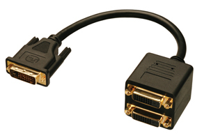 Lindy DVI Splitter Cable DVI-kabel 0,18 m DVI-D Svart