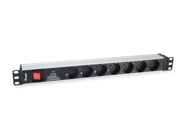 Equip 333309 stikdåse 1,8 m 7 AC stikkontakt(er) Indendørs Sort, Hvid