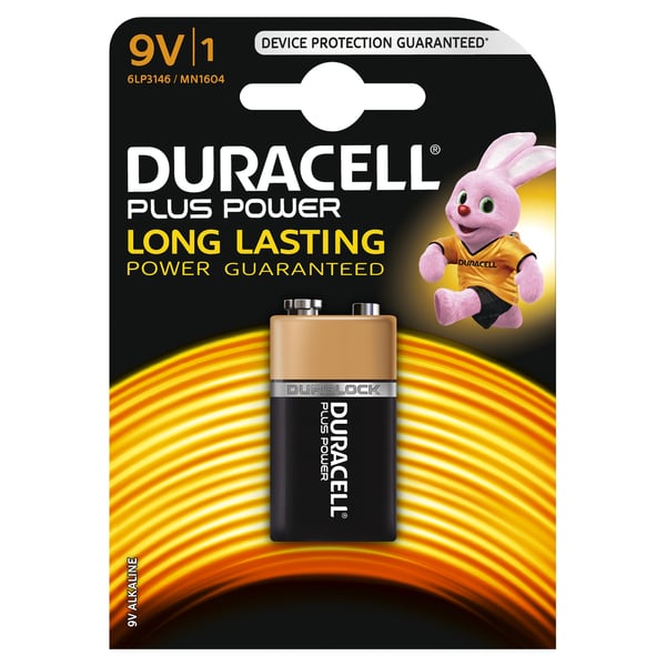 Duracell Plus Power Engangsbatteri 9V Alkaline