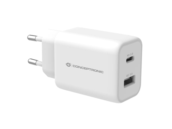 Conceptronic ALTHEA11W mobiililaitteen laturi Universaali Valkoinen AC Pikalataus Sisätila