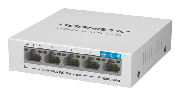 Keenetic PoE+ Switch 5 (KN-4610) Ohanterad Gigabit Ethernet (10/100/1000) Strömförsörjning via Ethernet (PoE) stöd Skrivbord Vit