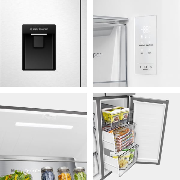 Hisense RQ5P470SMIE køle-/fryseskab Fritstående 482 L Sølv, Rustfrit stål