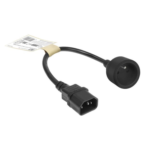 ACT AK5385 strömkablar Svart 0,2 m IEC C14 Strömkontakt typ E