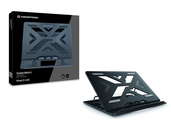 Conceptronic ERGO Laptop Cooling Stand Laptop stativ Sort 39,6 cm (15.6")