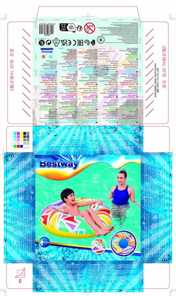 Bestway 36228 pool- och badmadrass Blandade färger Bild PVC Simring
