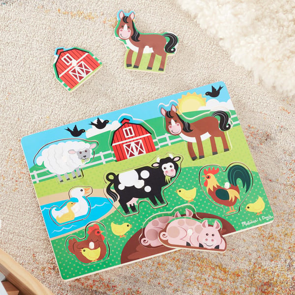 Melissa & Doug 19050 pussel Klosspussel 8 styck Djur