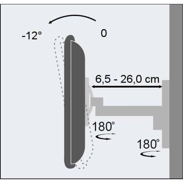 Techly ICA-LCD 2901 TV-kiinnike 94 cm (37") Musta