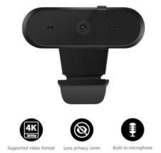 Nilox WEBCAM CON MICROFONO 4K verkkokamera 8 MP 3840 x 2160 pikseliä USB 2.0 Musta