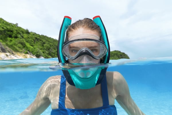 Bestway 24058 / 23 dykkemaske Silikone Sort, Rød, Transparent, Turkis Voksen