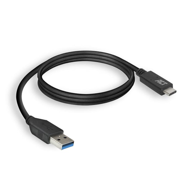 ACT AC7416 USB-kablar USB 3.2 Gen 1 (3.1 Gen 1) 1 m USB C USB A 5 Gbit/s 65 W Svart