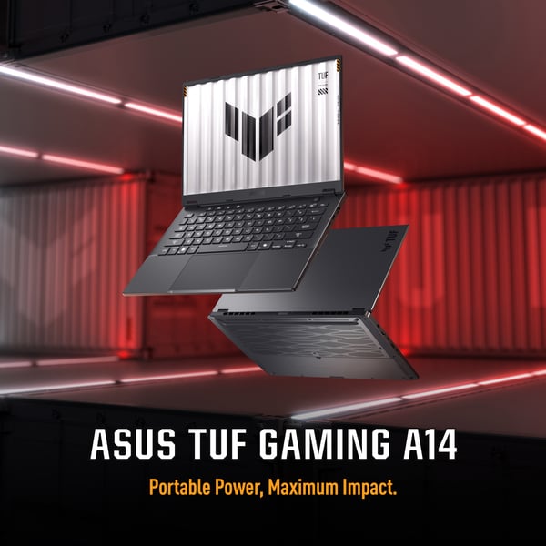 ASUS TUF Gaming A14 FA401KM-RG003W AMD Ryzen AI 7 350 Laptop 35,6 cm (14") 2.5K 16 GB LPDDR5x-SDRAM 1 TB SSD NVIDIA GeForce RTX 5060 Wi-Fi 6E (802.11ax) Windows 11 Home Grå QWERTY Hollandsk