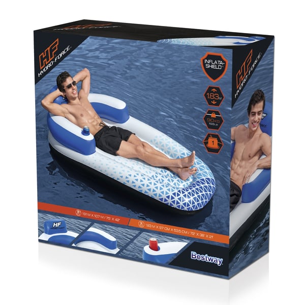 Bestway 43533 allas- & rantakelluke Sininen, Valkoinen Kuvio Kelluva lepotuoli