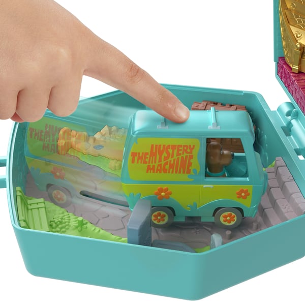 Polly Pocket Polly Pocket-mikrodukker og -legesæt, Scooby Doo Partnership-æske med Scooby og Velma, legetøjsbil