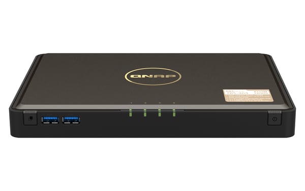 QNAP TBS-464 NAS Skrivbord Intel® Celeron® N5105 8 GB DDR4 0 TB QNAP Turbo System Svart