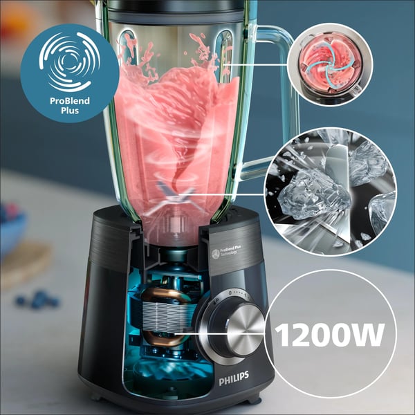 Philips 5000 series HR3031/00 tehosekoitin 2 L Pöydällä pidettävä tehosekoitin 1200 W Musta