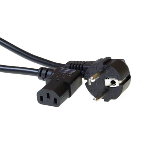 ACT 230V connection cable schuko male (angled) - C13 (angled) 2 m Sort