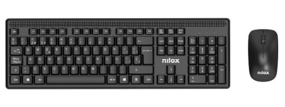 Nilox NXKMWE011 tangentbord Mus inkluderad Kontor RF Trådlös Spansk Svart