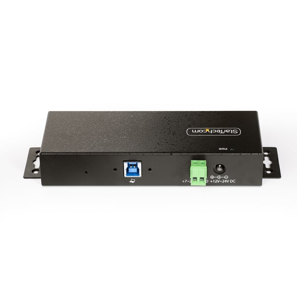 StarTech.com Hanterad USB-hubb med 7 portar och 7x USB-A, robust industrihölje i metall, ESD- och överspänningsskydd, monterbar på vägg/skrivbord/skena, USB 3.0/3.1/3.2 Gen 1 5 Gbps