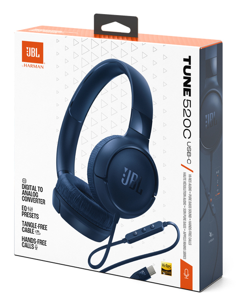 JBL Tune 520C USB-C blå