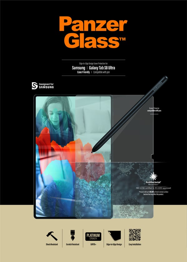 PanzerGlass ® Screen Protector Samsung Galaxy Tab S8 Ultra | S9 Ultra | Ultra-Wide Fit Kirkas näytönsuoja 1 kpl