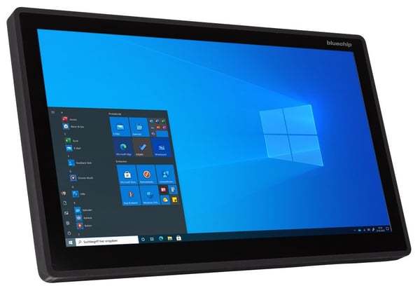 bluechip INDUSTRYline P24KT-1000 Intel Atom® x6413E 61 cm (24") 1920 x 1080 pixlar Pekskärm All-in-One tablet PC 8 GB DDR4-SDRAM 120 GB SSD Windows 10 IoT Enterprise Wi-Fi 5 (802.11ac) Svart