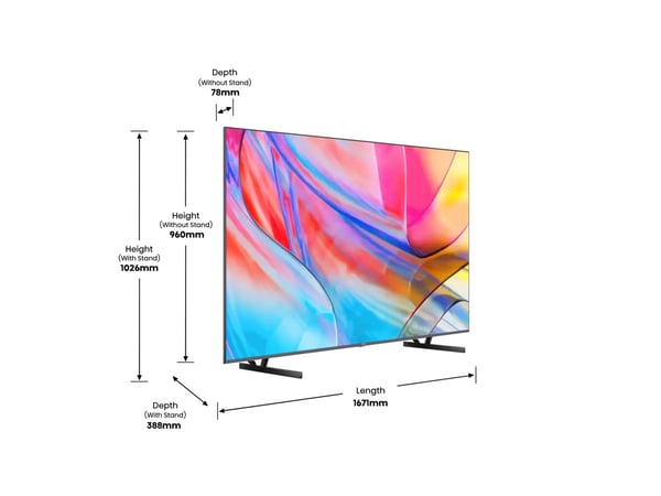 Hisense 75A79KQ 190,5 cm (75") 4K Ultra HD Smart TV Wi-Fi Anthracit 250 cd/m²
