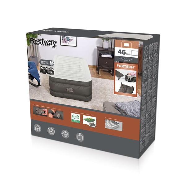 Bestway 69048 / 23 ilmapatja Yksittäinen patja Harmaa, Valkoinen Unisex